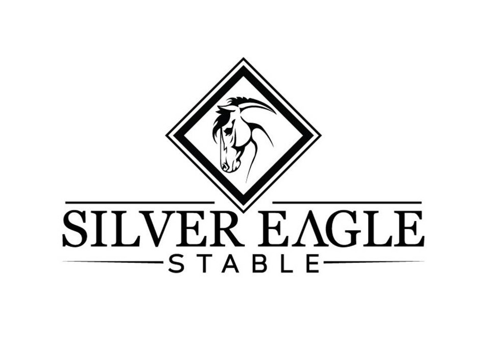 horsehead within a diamond with the words silver eagle stable below