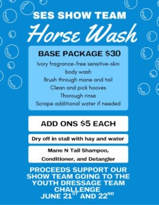 SES Show Team Horse Wash Fundraiser