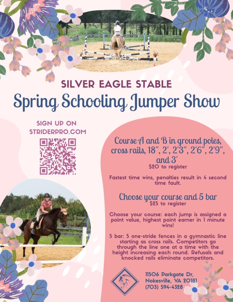 flyer for spring schooling jumper show