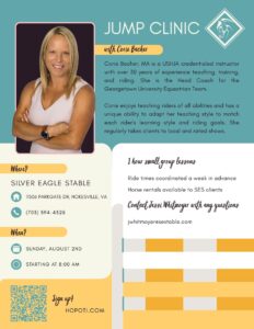 flyer for jump clinic with corie bacher