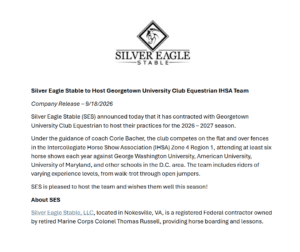 Georgetown Equestrian Team News Release
